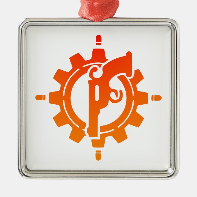 Ornement Carré Argenté Gunslinger Sharpshooter Sniper Gunner DnD (Devant)