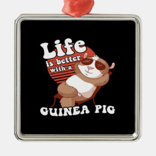 Ornement Carré Argenté Guogouin, Guangéou, Cochon De Guinée, La Vie Est M