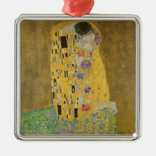 Ornement Carré Argenté Gustav Klimt "Le Baiser"