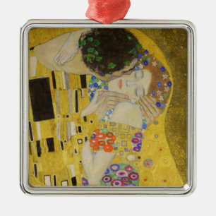 Ornement Carré Argenté Gustav Klimt - Le baiser