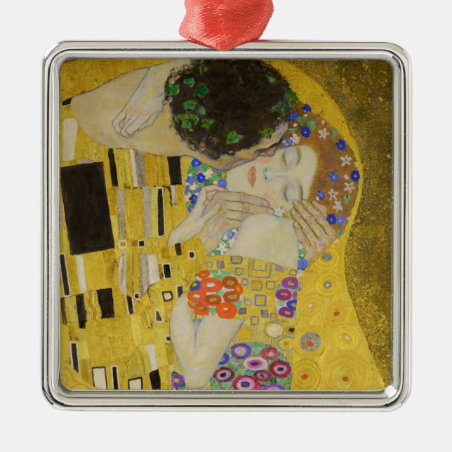 Ornement Carré Argenté Gustav Klimt - Le baiser (Devant)