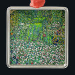 Ornement Carré Argenté Gustav Klimt - Paysage horticole et sommet d'une c<br><div class="desc">Paysage horticole à sommet de colline - Gustav Klimt,  Huile sur toile,  1916</div>