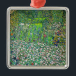 Ornement Carré Argenté Gustav Klimt - Paysage horticole et sommet d'une c<br><div class="desc">Paysage horticole à sommet de colline - Gustav Klimt,  Huile sur toile,  1916</div>