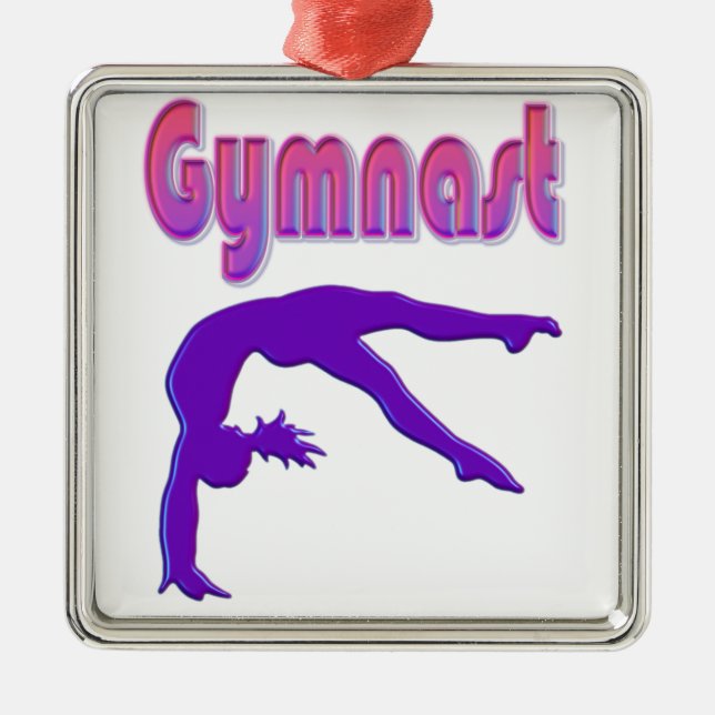 Ornement Carré Argenté Gymnast Power Tumbling Purple Metallic (Devant)