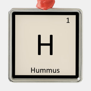 Ornement Carré Argenté H - Chimie de la table périodique Apéritif Houmous