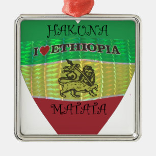 Ornement Carré Argenté Hakuna Matata J'aime les couleurs éthiopiennes.png