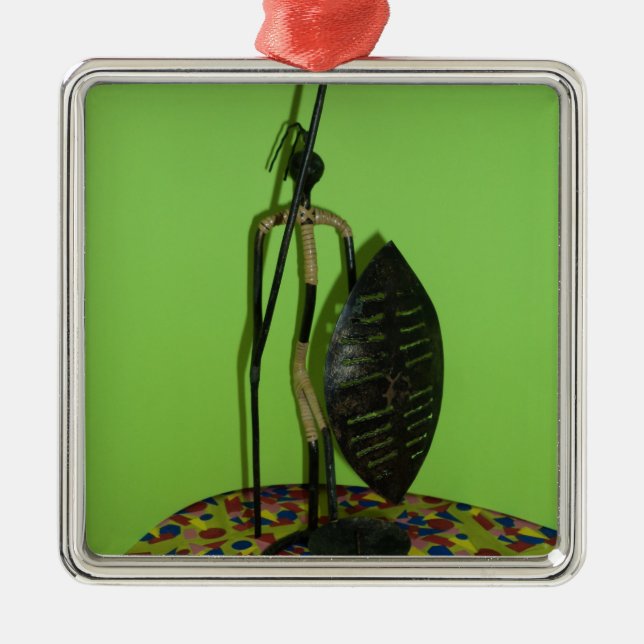 Ornement Carré Argenté Hakuna Matata Kenya Maasai.JPG (Devant)