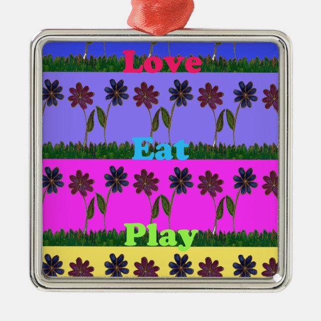 Ornement Carré Argenté Hakuna Matata Love Mange Jeu.png (Devant)