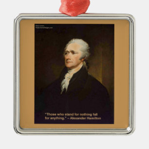 Ornement Carré Argenté Hamilton Fall For Anything Quote Gift