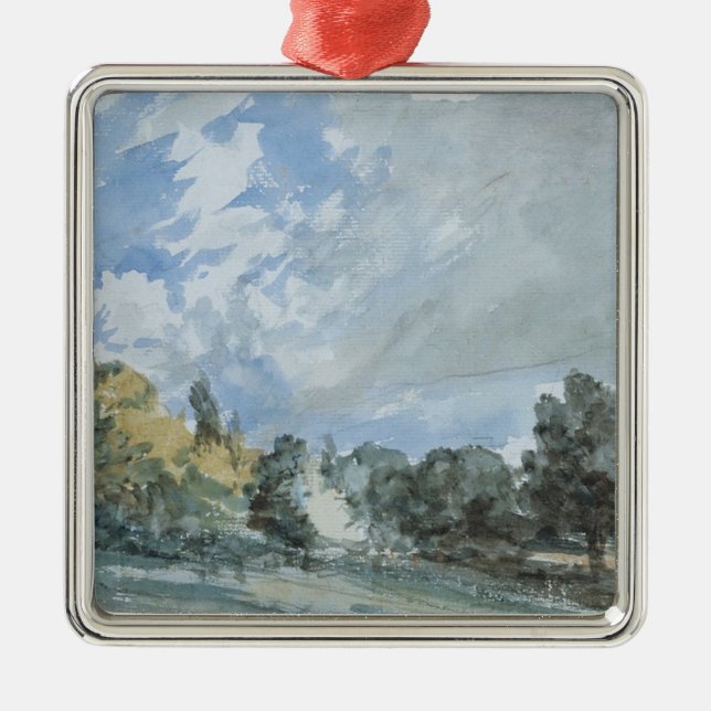 Ornement Carré Argenté Hampstead Heath (London Park) (Devant)