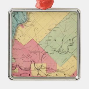 Ornement Carré Argenté Harmonie, hickory, Kingsley, banlieues noires de