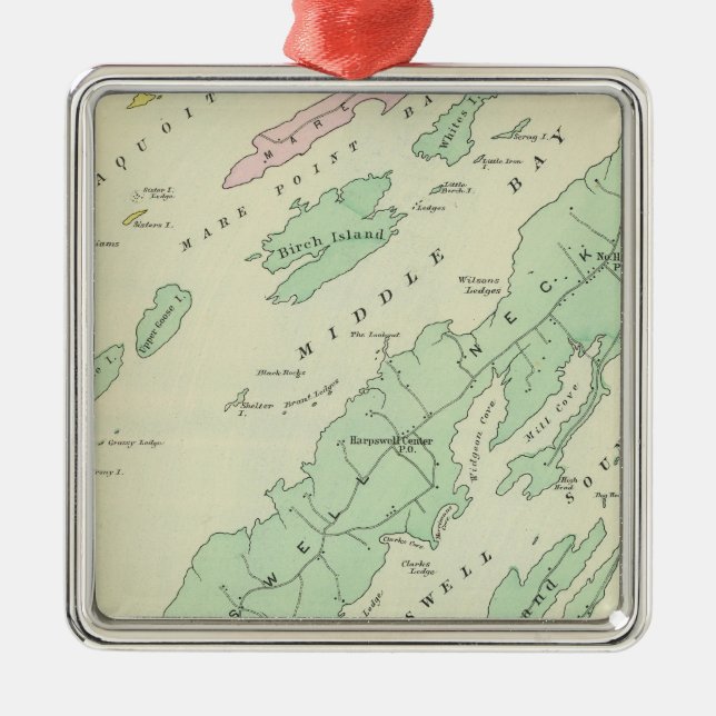 Ornement Carré Argenté Harpswell, îles adjacentes (Devant)