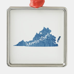 Ornement Carré Argenté Harrisonburg Virginie Grain