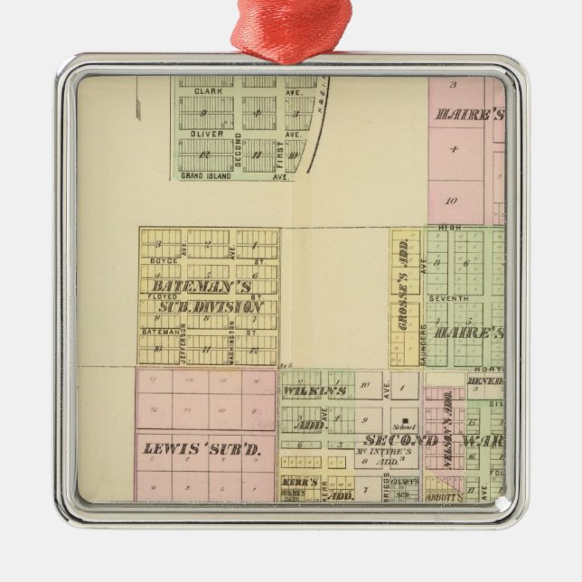 Ornement Carré Argenté Hastings, Nebraska (Devant)