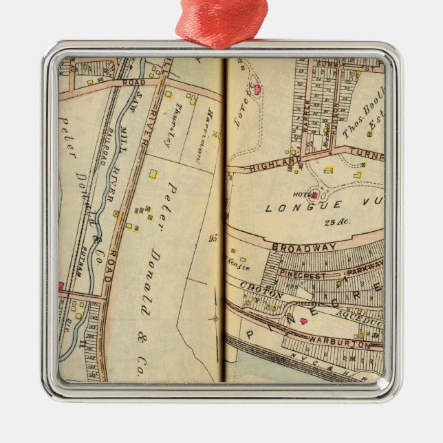 Ornement Carré Argenté Hastings, New York (Devant)