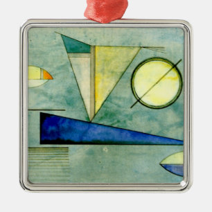 Ornement Carré Argenté Haze, popular Kandinsky abstract artwork,