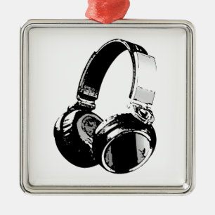 Ornement Carré Argenté Headphone