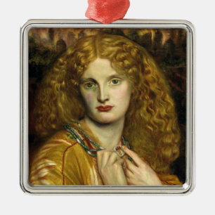 Ornement Carré Argenté Helen of Troy (par Dante Gabriel Rossetti)