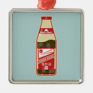 Ornement Carré Argenté Hoisin Sauce Cantonais