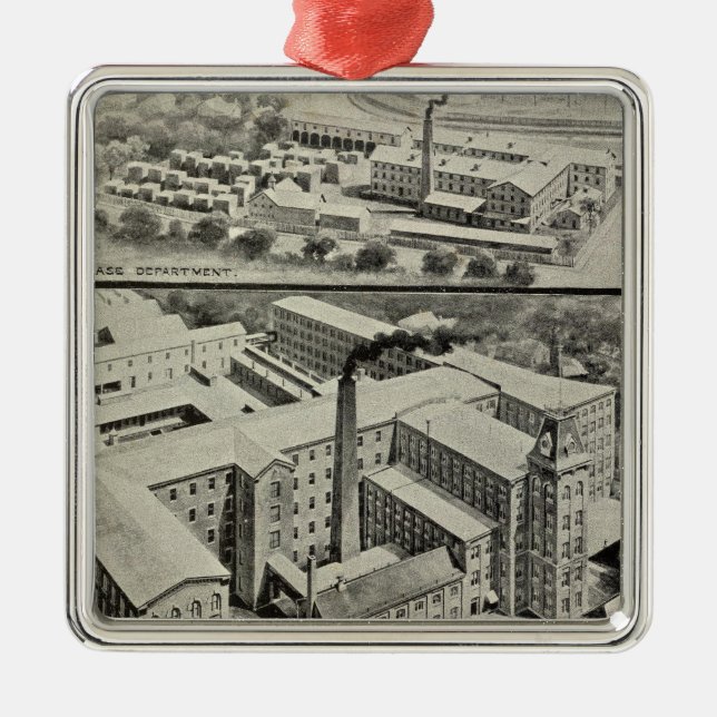 Ornement Carré Argenté Horloge Co de Waterbury (Devant)