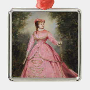 Ornement Carré Argenté Hortense Schneider 1868