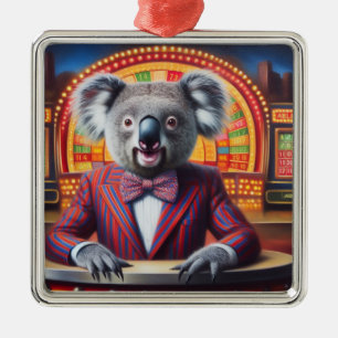 Ornement Carré Argenté Hôte de Koala Game Show