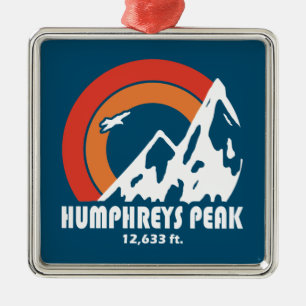 Ornement Carré Argenté Humphreys Peak Arizona Sun Eagle