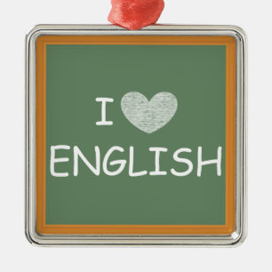 Ornement Carré Argenté I Love English