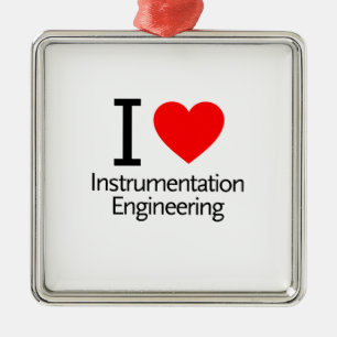 Ornement Carré Argenté I Love Instrumentation Engineering