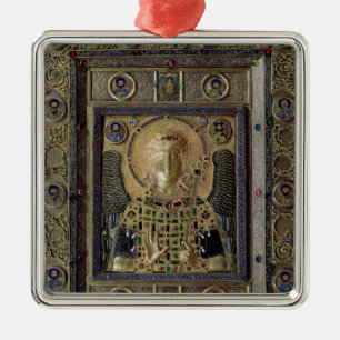 Ornement Carré Argenté Icône dépeignant Arkhangel Michael