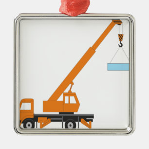 Ornement Carré Argenté Idée fraîche de cadeau de garçon de grue