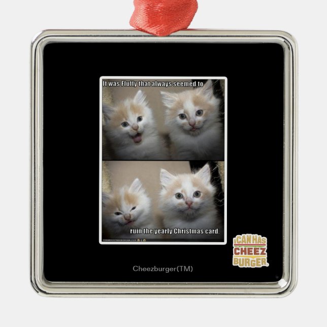 Ornement Carré Argenté Il était pelucheux (Devant)