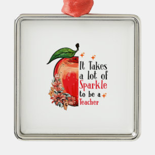 Ornement Carré Argenté Il Faut Beaucoup D'Éclairage Pour Être Enseignant