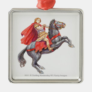 Ornement Carré Argenté Illustration d'Alexandre le grand