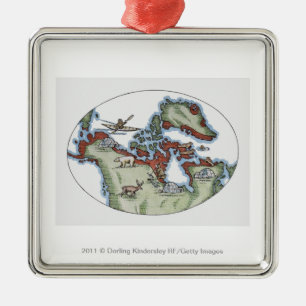 Ornement Carré Argenté Illustration de territoire d'Inuit