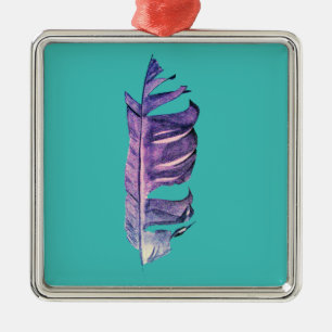 Ornement Carré Argenté Illustration originale de dessin de plumes