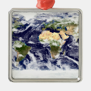 Ornement Carré Argenté image de Vrai-couleur de la terre entière