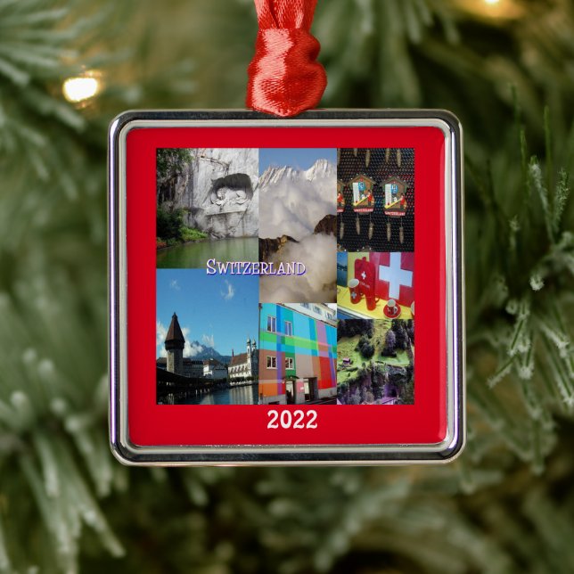 Ornement Carré Argenté Images de l'ornement Suisse (Arbre)