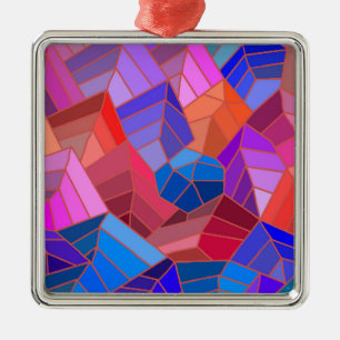 Ornement Carré Argenté Imaginaire Montagnes Vue du ciel