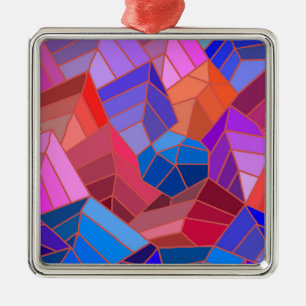 Ornement Carré Argenté Imaginaire Montagnes Vue du ciel