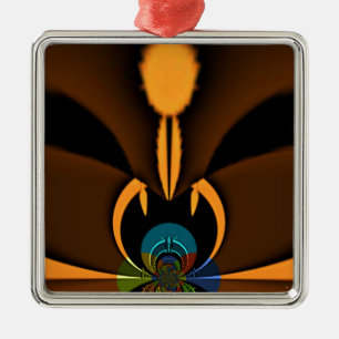 Ornement Carré Argenté Impression de contraste de couleur Abstraite