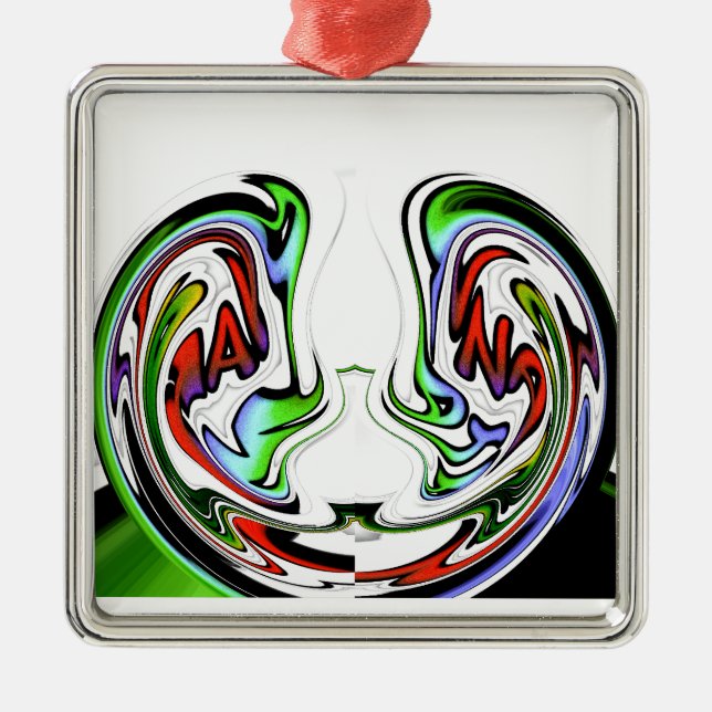 Ornement Carré Argenté Imprimer Hakuna Matata Whirl Art Extraordinaire (Devant)