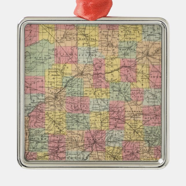 Ornement Carré Argenté Indiana (Devant)