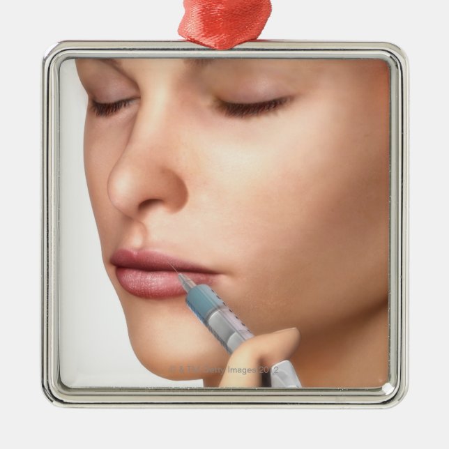 Ornement Carré Argenté Injections de botox (Devant)