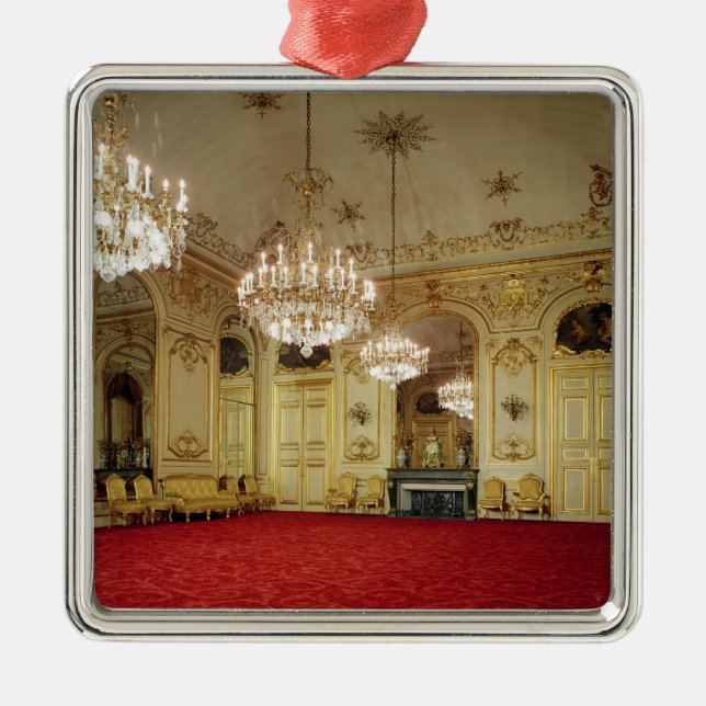 Ornement Carré Argenté Intérieur du salon grand (Devant)