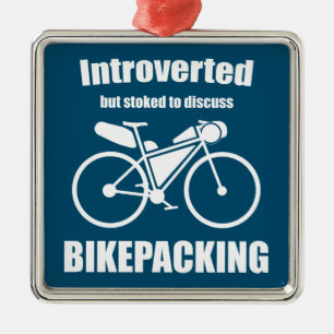 Ornement Carré Argenté Introverted Mais Stocker À Discuter De Bikepacking