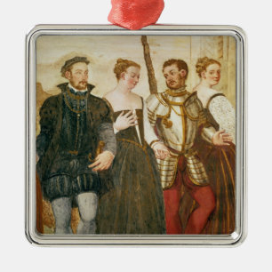 Ornement Carré Argenté Invitation à la danse