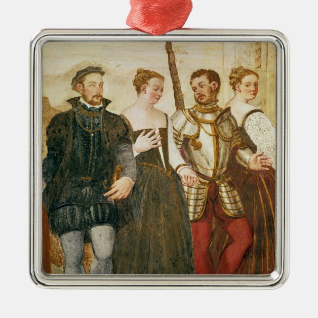 Ornement Carré Argenté Invitation à la danse (Devant)