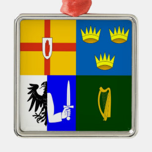 Ornement Carré Argenté Irlande Quatre provinces