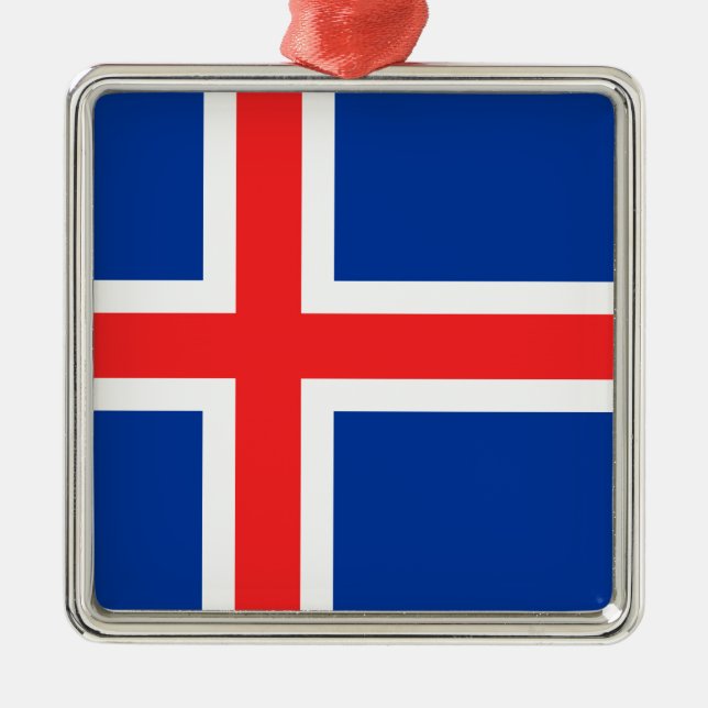 Ornement Carré Argenté Islande (Devant)